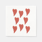紙ナプキンス、赤いハート水玉模様ナプキンス スタンダードカクテルナプキン (正面)