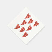 紙ナプキンス、赤いハート水玉模様ナプキンス スタンダードカクテルナプキン (角)