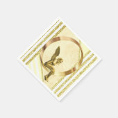紙ナプキンス、金ゴールドエンジェルストライプ スタンダードカクテルナプキン (角)