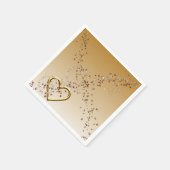 紙ナプキンス、金ゴールドハートナプキンス スタンダードカクテルナプキン (角)