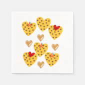 紙ナプキンス、金ゴールドハート スタンダードカクテルナプキン (正面)