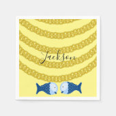 紙ナプキンス、金ゴールド鎖魚 スタンダードカクテルナプキン (正面)