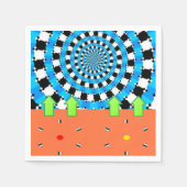 紙ナプキンス、青い円形矢印 スタンダードカクテルナプキン (正面)