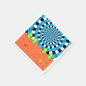 紙ナプキンス、青い円形矢印 スタンダードカクテルナプキン (角)