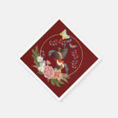 紙ナプキンス、馬フローラ花蝶 スタンダードカクテルナプキン (角)