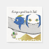 紙ナプキンス、魚釣りフィッシュワーム砂ナプキンス スタンダードカクテルナプキン (正面)