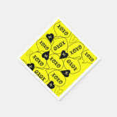 紙ナプキンス， XOXOイエローブラックナプキンス スタンダードカクテルナプキン (角)