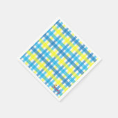 紙ナプキンズイエローブループレイド スタンダードカクテルナプキン (角)