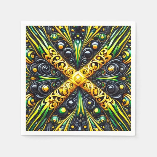 紙ナプキンズウィズジャマイカカラーデザイン スタンダードカクテルナプキン (正面)