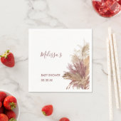 紙ナプキンズウォーターカラーパンパスグラスマウブピンク スタンダードカクテルナプキン (インサイチュ)