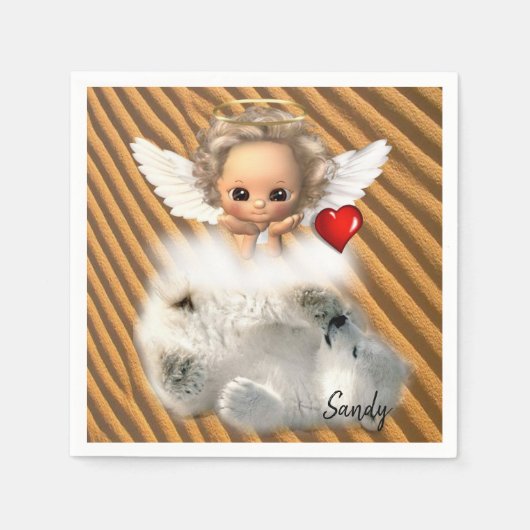 紙ナプキンズエンジェルポーラーベア スタンダードカクテルナプキン (正面)