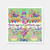 紙ナプキンズカップケーキハッピーバースデー スタンダードカクテルナプキン (正面)