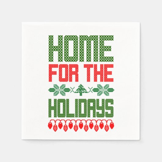 紙ナプキンズクリスマスホームフォーザホリデーズ スタンダードカクテルナプキン (正面)