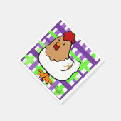 紙ナプキンズグリーンパープルプリドチキン スタンダードカクテルナプキン (角)