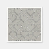 紙ナプキンズグレー&ホワイトハート スタンダードカクテルナプキン (正面)