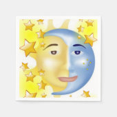 紙ナプキンズサンムーンイエロースターズ スタンダードカクテルナプキン (正面)