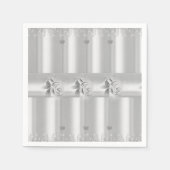 紙ナプキンズシルバーグリッタードリップフローラ スタンダードカクテルナプキン (正面)