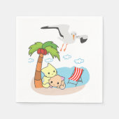 紙ナプキンズシーガルビーチおもしろい スタンダードカクテルナプキン (正面)