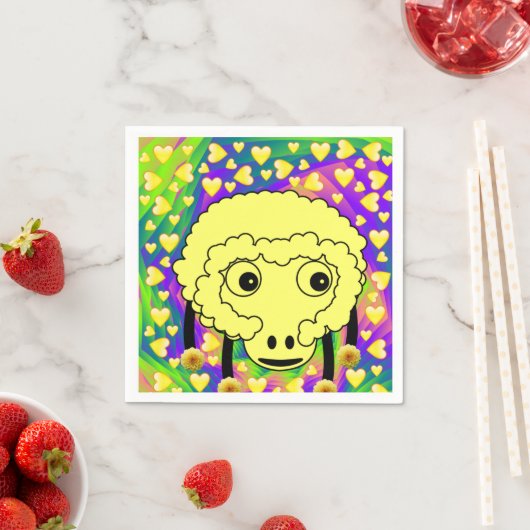 紙ナプキンズシープイエローハート スタンダードカクテルナプキン (インサイチュ)