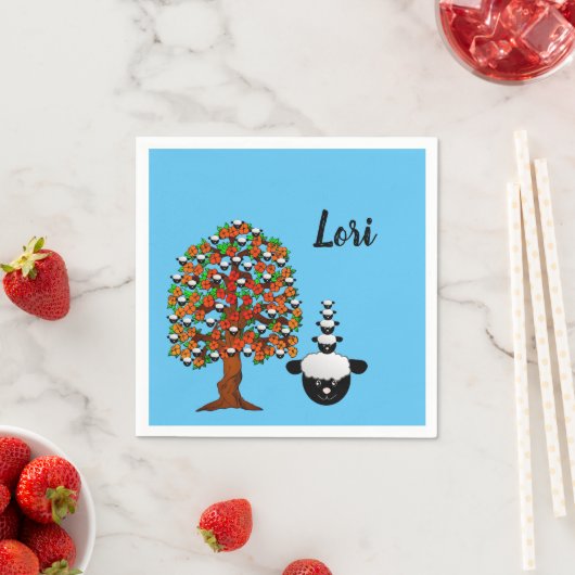 紙ナプキンズシープツリーブルー スタンダードカクテルナプキン (インサイチュ)