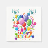 紙ナプキンズスウィート16ハッピーバースデー スタンダードカクテルナプキン (正面)