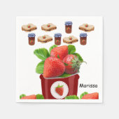 紙ナプキンズストロベリージャムピーナッツバター スタンダードカクテルナプキン (正面)