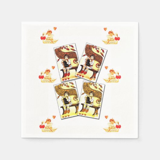 紙ナプキンズバレンタインデー スタンダードカクテルナプキン (正面)
