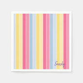 紙ナプキンズパステルストライプ スタンダードカクテルナプキン (正面)