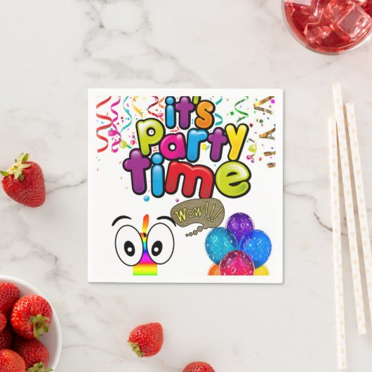 紙ナプキンズパーティー時間ハッピーバースデー スタンダードカクテルナプキン (インサイチュ)