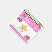 紙ナプキンズピンクグリーンナプキンズフローラ スタンダードカクテルナプキン (角)