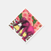 紙ナプキンズピンクゾウフローラナプキンズ スタンダードカクテルナプキン (角)