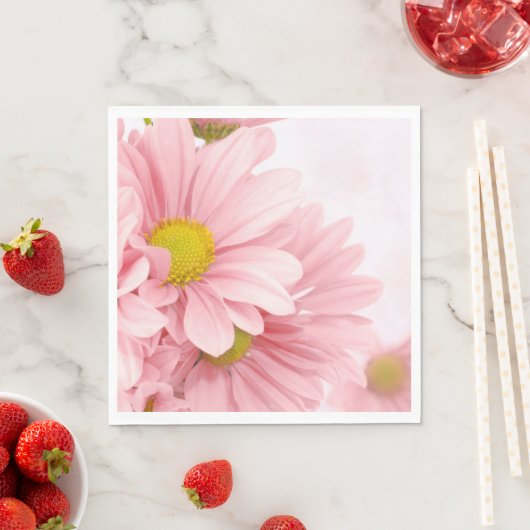 紙ナプキンズピンクデイジー スタンダードランチョンナプキン (インサイチュ)