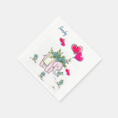 紙ナプキンズピンクハートゾウフローラ スタンダードカクテルナプキン (角)