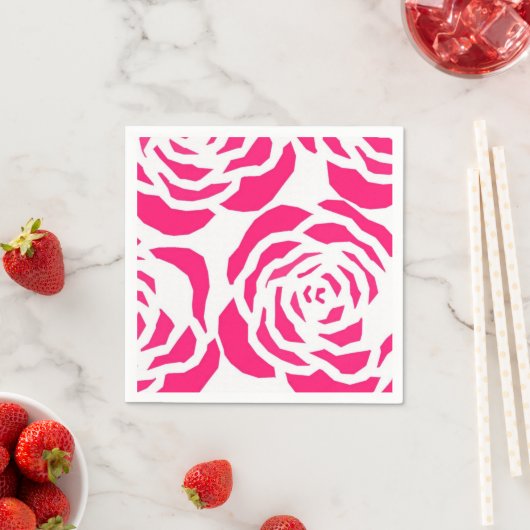 紙ナプキンズピンクフローラヒョウ スタンダードカクテルナプキン (インサイチュ)