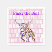 紙ナプキンズピンクブリックブル スタンダードカクテルナプキン (正面)