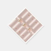 紙ナプキンズピンクローズグリッタードリップフローラ スタンダードカクテルナプキン (角)