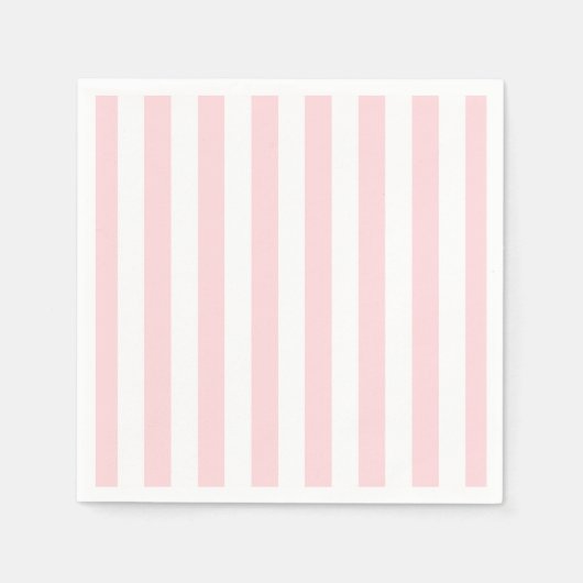 紙ナプキンズピンク&ホワイトストライプホテル スタンダードカクテルナプキン (正面)