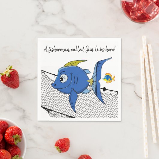 紙ナプキンズフィッシャーマン魚釣りナプキンズ スタンダードカクテルナプキン (インサイチュ)