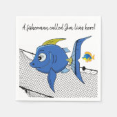 紙ナプキンズフィッシャーマン魚釣りナプキンズ スタンダードカクテルナプキン (正面)