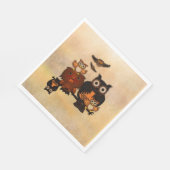 紙ナプキンズフクロウファミリー スタンダードランチョンナプキン (角)