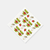 紙ナプキンズフロッグチキンストロベリー スタンダードカクテルナプキン (角)