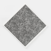 紙ナプキンズブラックダマスクフローラ (コーナー)