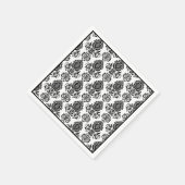 紙ナプキンズブラックダマスク スタンダードカクテルナプキン (角)