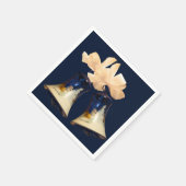 紙ナプキンズブルークリスマスジンルベル スタンダードカクテルナプキン (角)