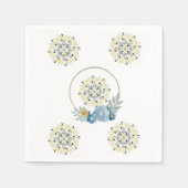 紙ナプキンズブルーフラワーズフローラ スタンダードカクテルナプキン (正面)