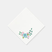 紙ナプキンズブルー&ホワイトナプキンズフローラ スタンダードカクテルナプキン (角)