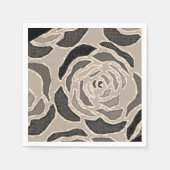 紙ナプキンズベージュブラックレオパードナプキンズ スタンダードカクテルナプキン (正面)