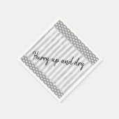 紙ナプキンズホワイトグレイストライプ スタンダードカクテルナプキン (角)