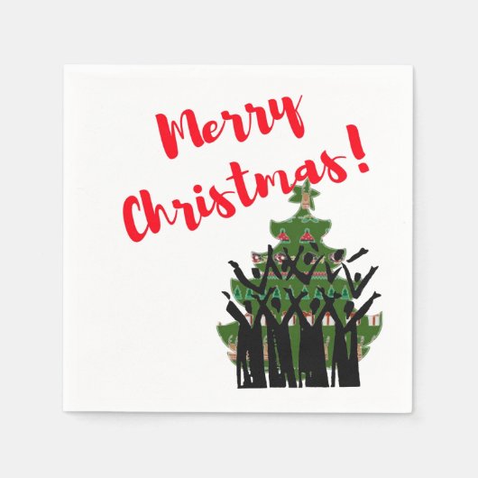 紙ナプキンズメリークリスマスカロルシンガーズコーラス スタンダードカクテルナプキン (正面)