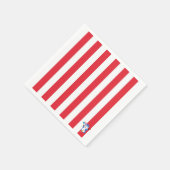 紙ナプキンズレッド&ホワイトストライプペンギン スタンダードカクテルナプキン (角)
